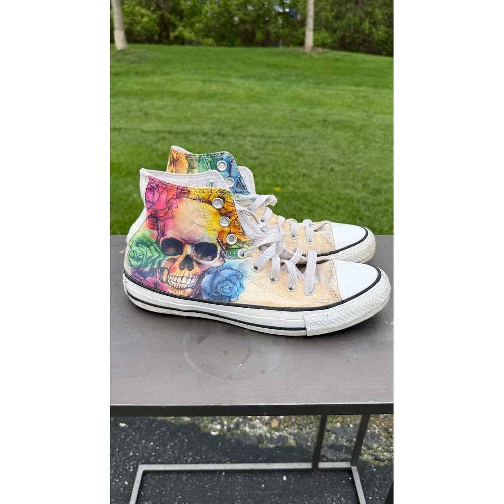 Converse Chuck Taylor All Star Sugar Skull Rose High  Sneakers 169106F Mens 6.5 - Picture 6 of 13